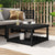 Garden Table Black 82.5x82.5x45 cm Solid Wood Pine