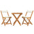 3 Piece Folding Bistro Set with Cushions Solid Wood Acacia