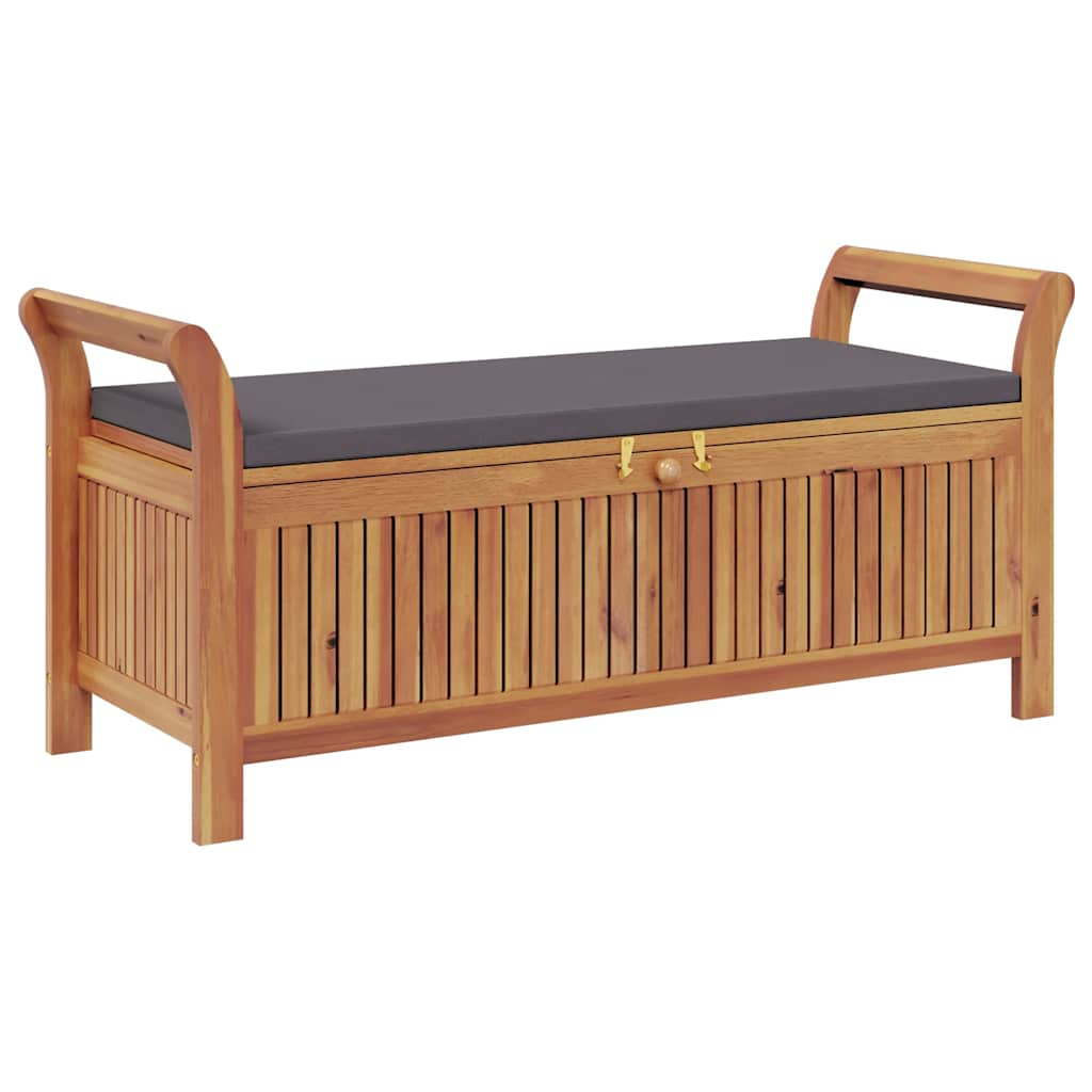 Garden Storage Bench with Cushion 126 cm Solid Wood Acacia
