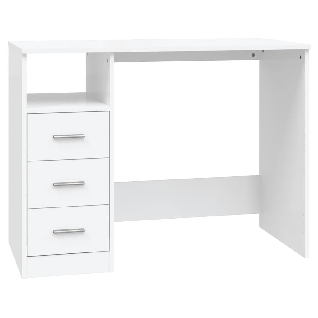 Desk with Drawers White 102x50x76 cm Engineered Wood