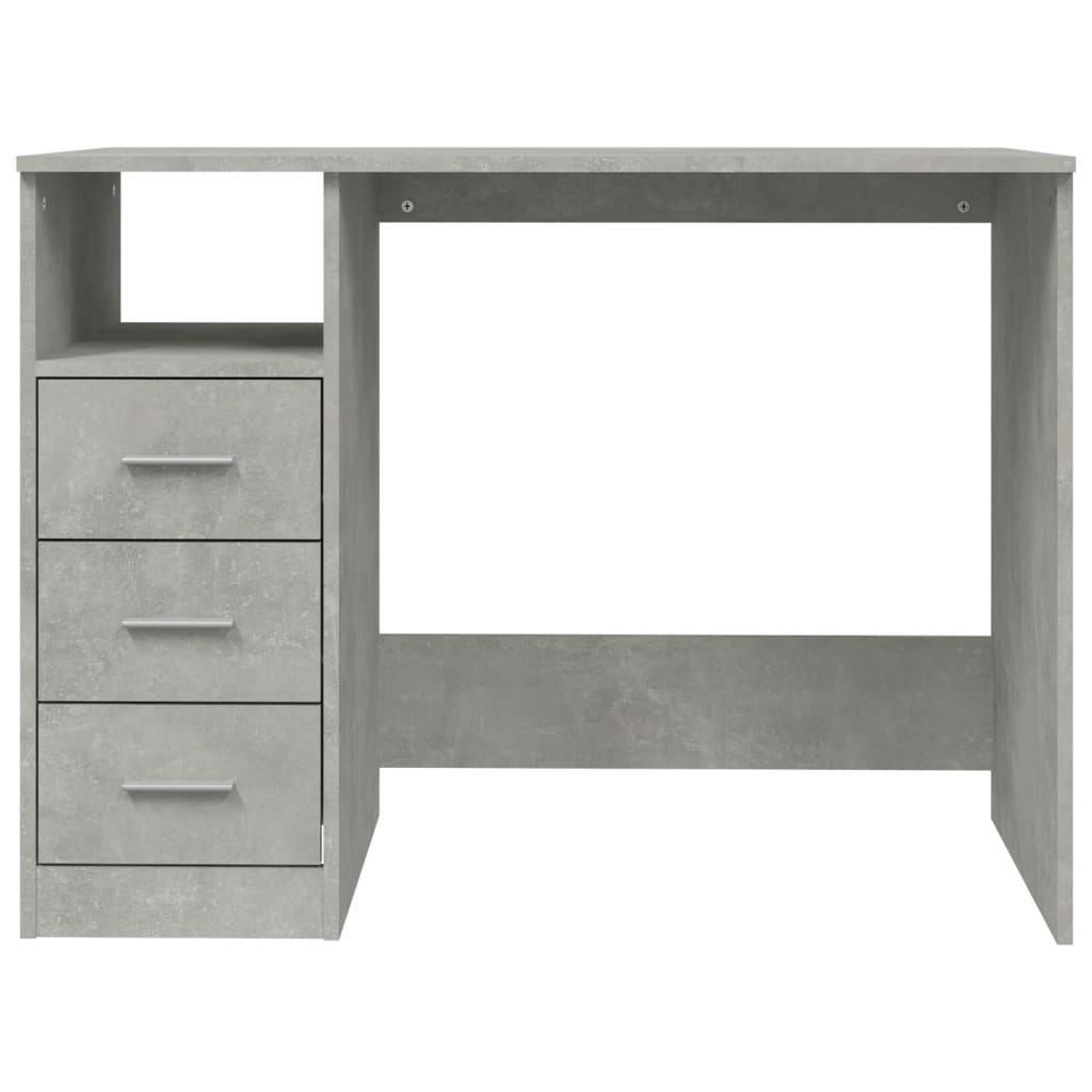 Desk with Drawers Concrete Grey 102x50x76 cm Engineered Wood