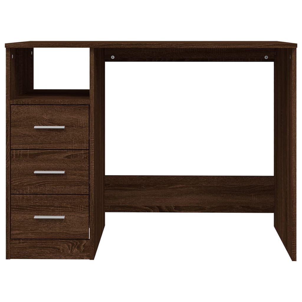 Desk with Drawers Brown Oak 102x50x76 cm Engineered Wood