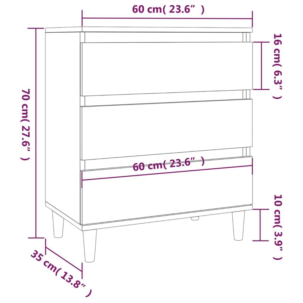 Sideboard White 60x35x70 cm Engineered Wood