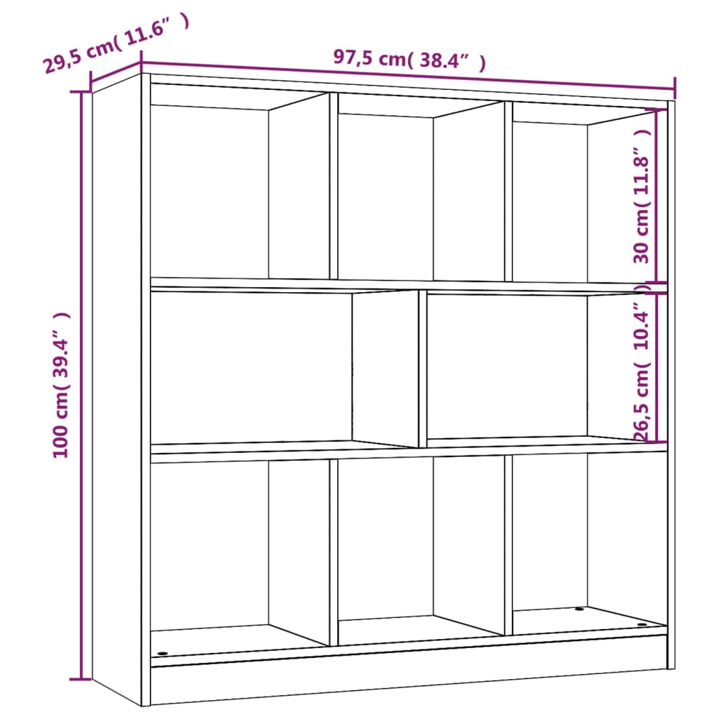 Book Cabinet Brown Oak 97.5x29.5x100 cm Engineered Wood