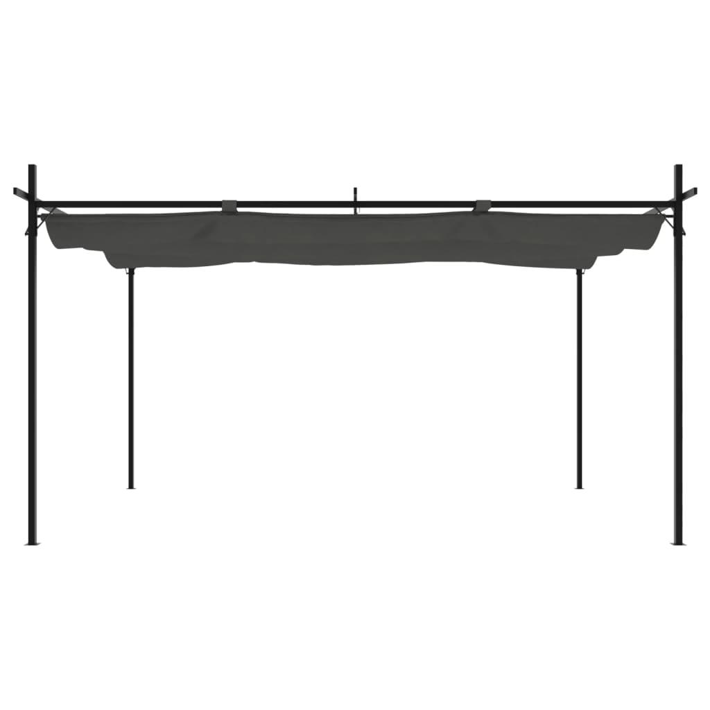 Pergola with Retractable Roof Anthracite 395x292x230 cm