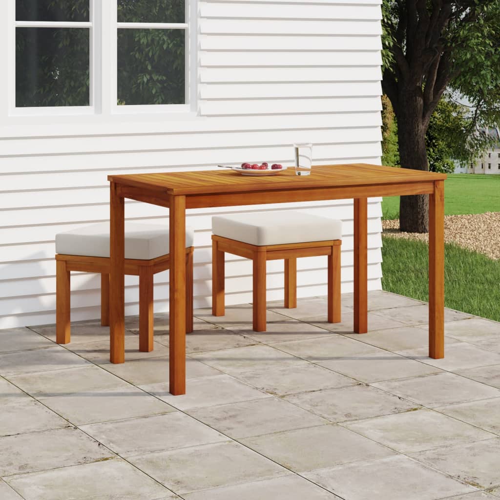 3 Piece Garden Dining Set with Cushions Solid Wood Acacia