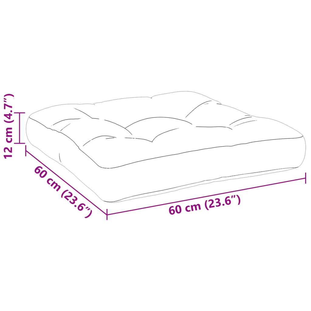 Pallet Cushion Anthracite 60x60x12 cm Fabric