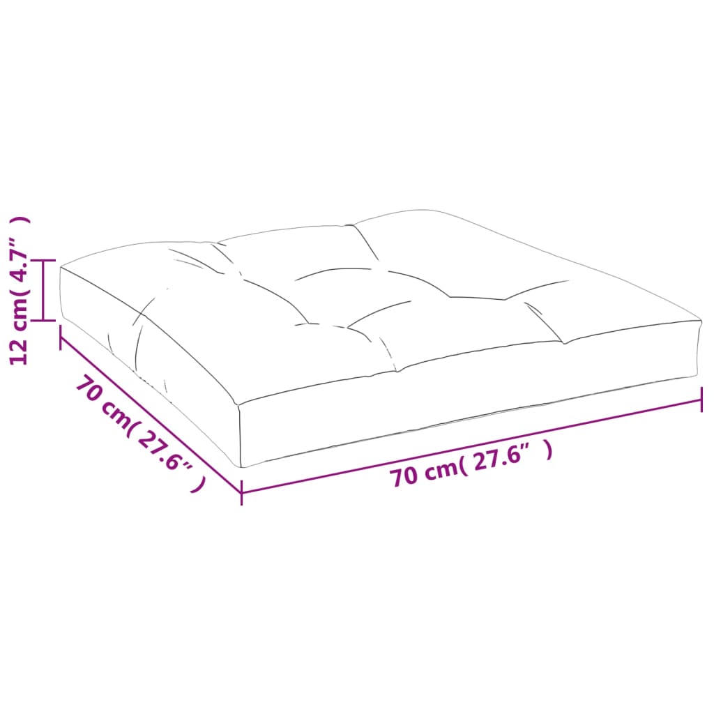 Pallet Cushion Cream 70x70x12 cm Fabric
