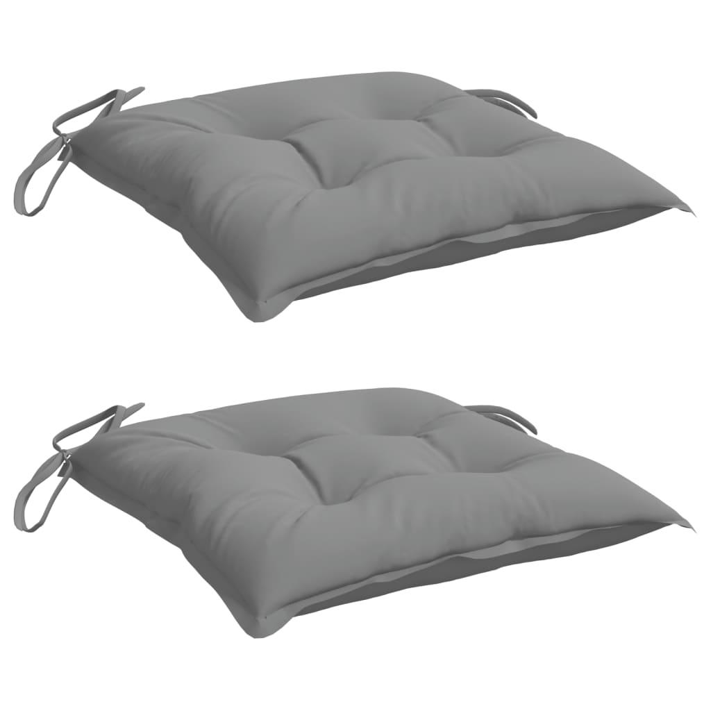 Chair Cushions 2 pcs Grey 40x40x7 cm Oxford Fabric
