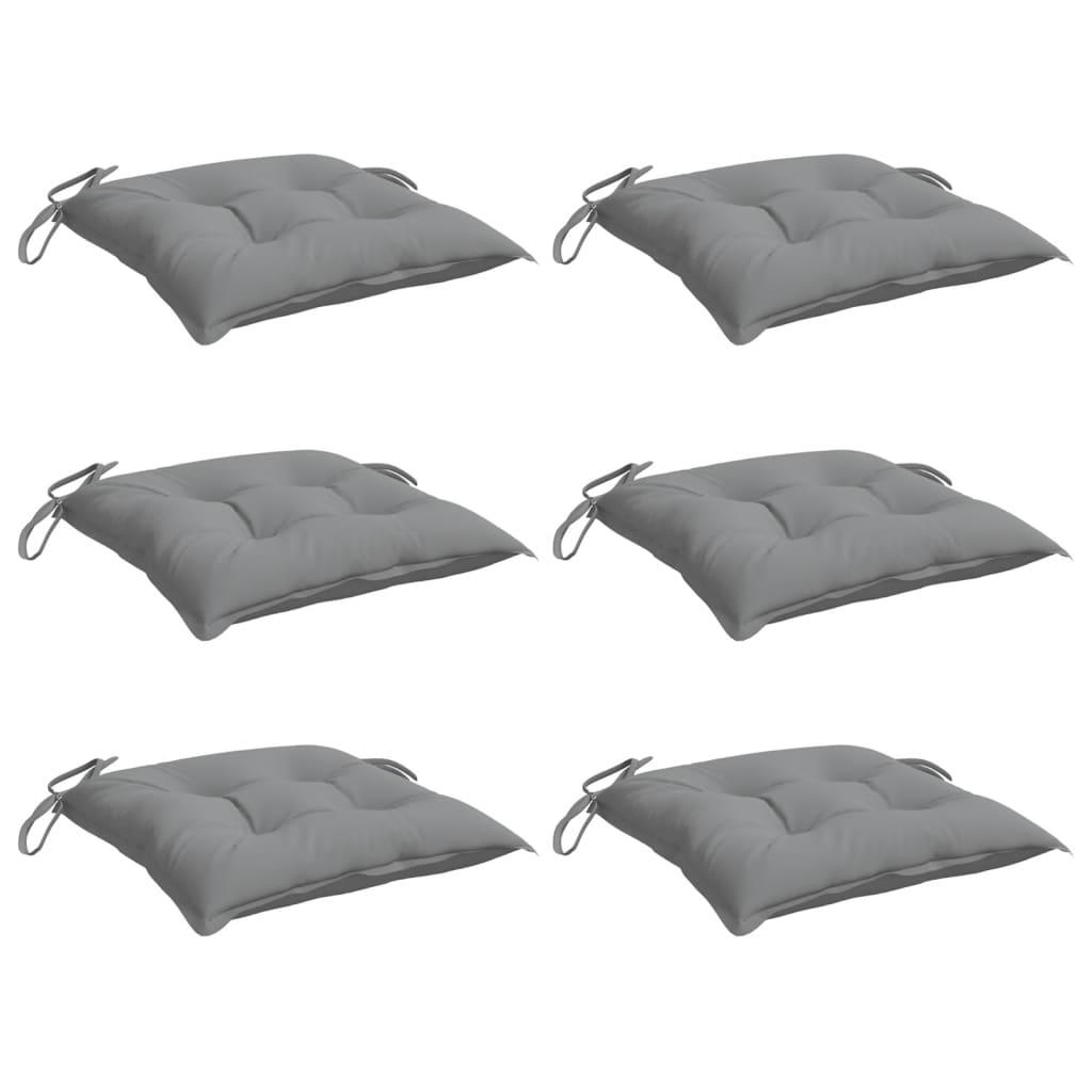 Chair Cushions 6 pcs Grey 40x40x7 cm Oxford Fabric