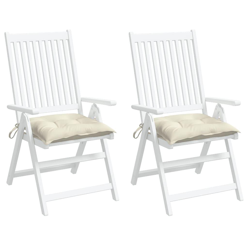 Chair Cushions 2 pcs Cream White 40x40x7 cm Oxford Fabric