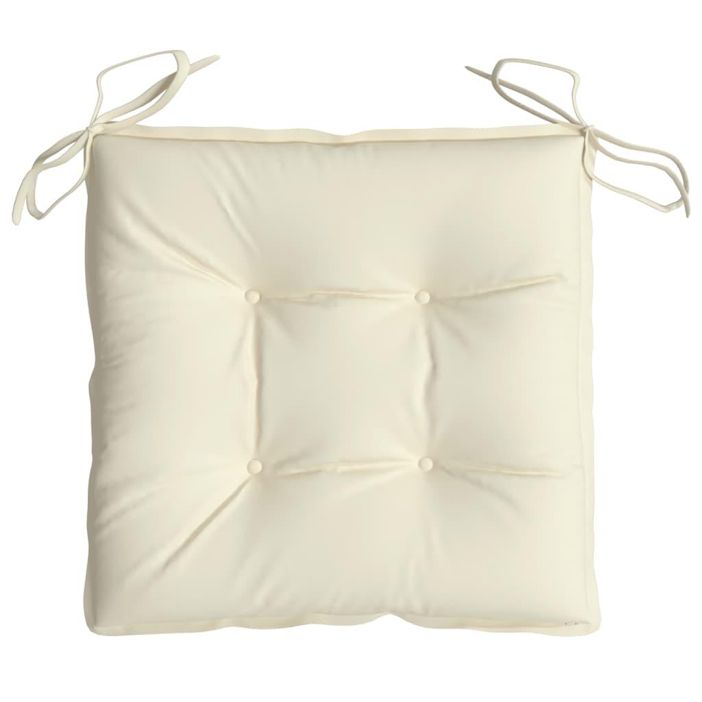 Chair Cushions 2 pcs Cream White 40x40x7 cm Oxford Fabric