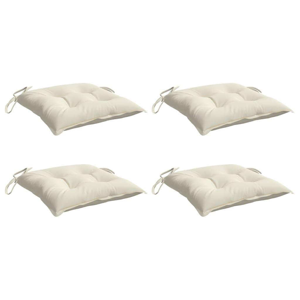 Chair Cushions 4 pcs Cream White 40x40x7 cm Oxford Fabric