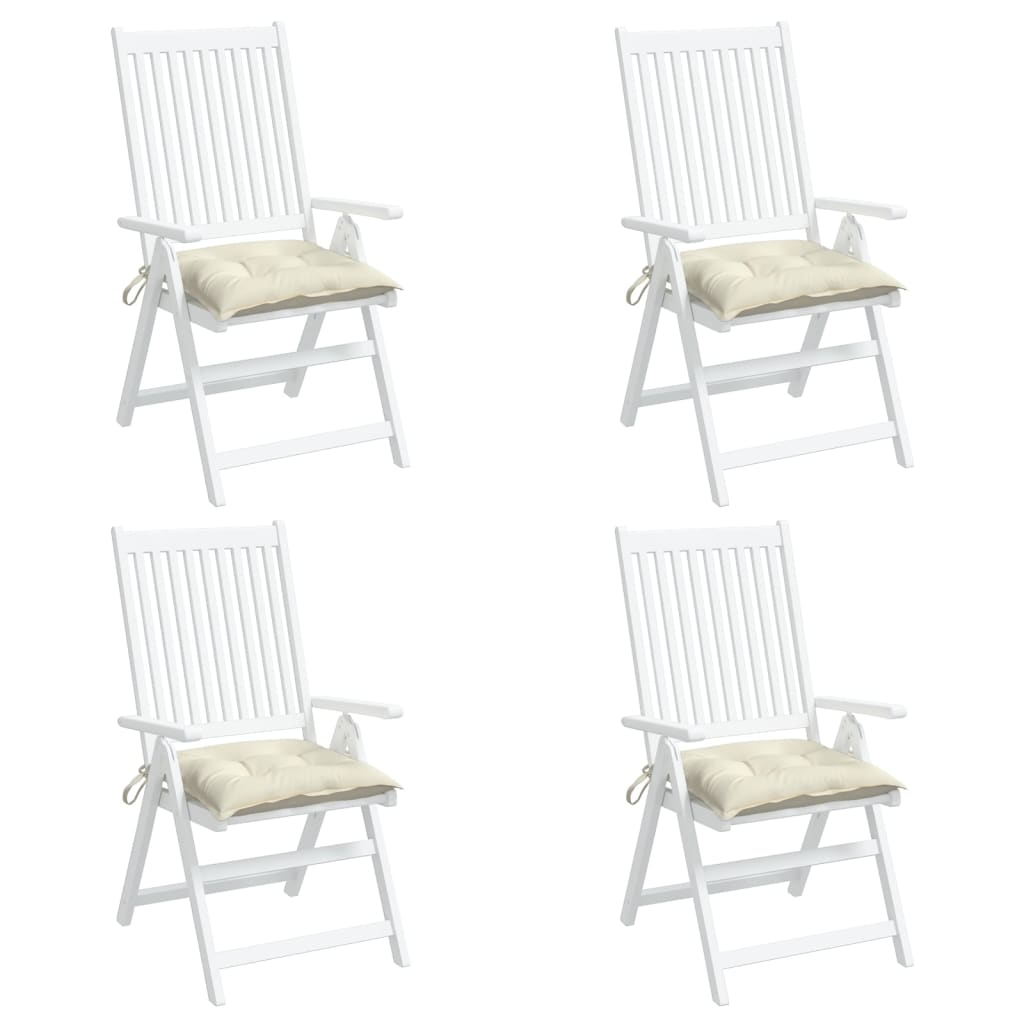 Chair Cushions 4 pcs Cream White 40x40x7 cm Oxford Fabric