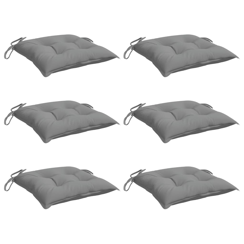 Chair Cushions 6 pcs Grey 50x50x7 cm Oxford Fabric