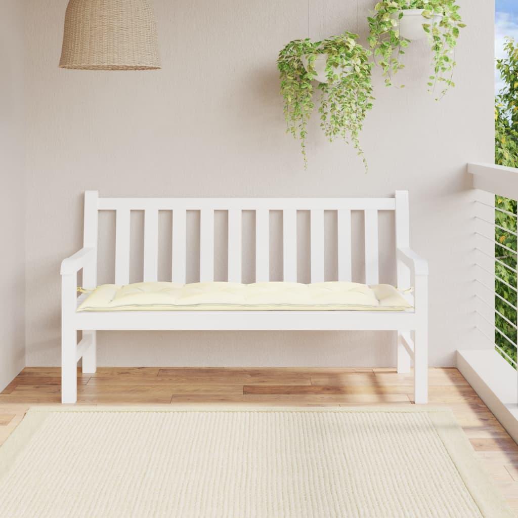 Garden Bench Cushion Cream 150x50x7 cm Oxford Fabric