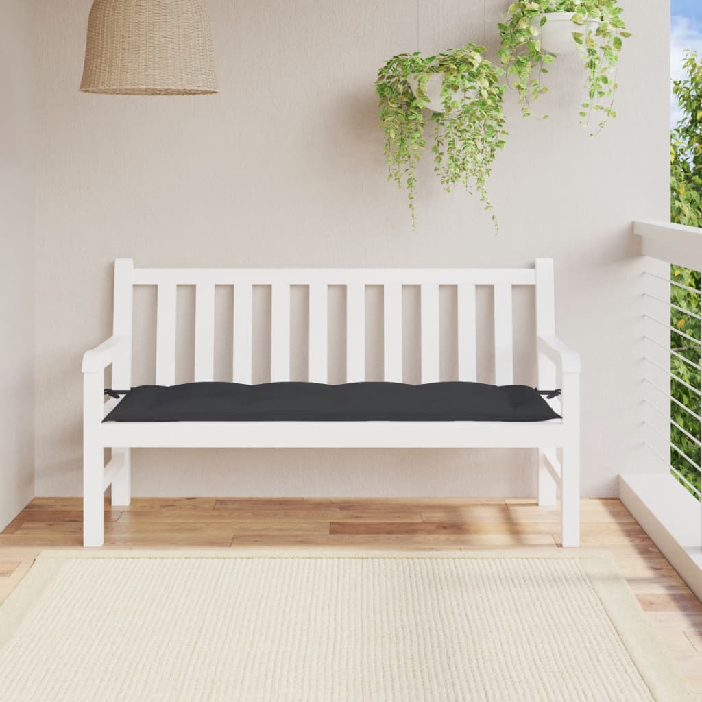 Garden Bench Cushion Black 150x50x7 cm Oxford Fabric