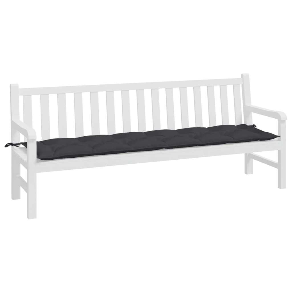 Garden Bench Cushion Black 200x50x7 cm Oxford Fabric