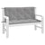 Garden Bench Cushions 2pcs Grey 120x50x7cm Oxford Fabric