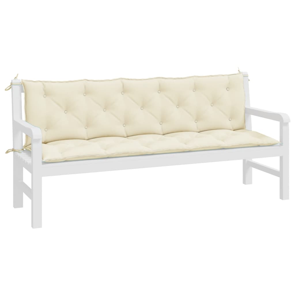 Garden Bench Cushions 2 pcs Cream White 180x50x7 cm Oxford Fabric