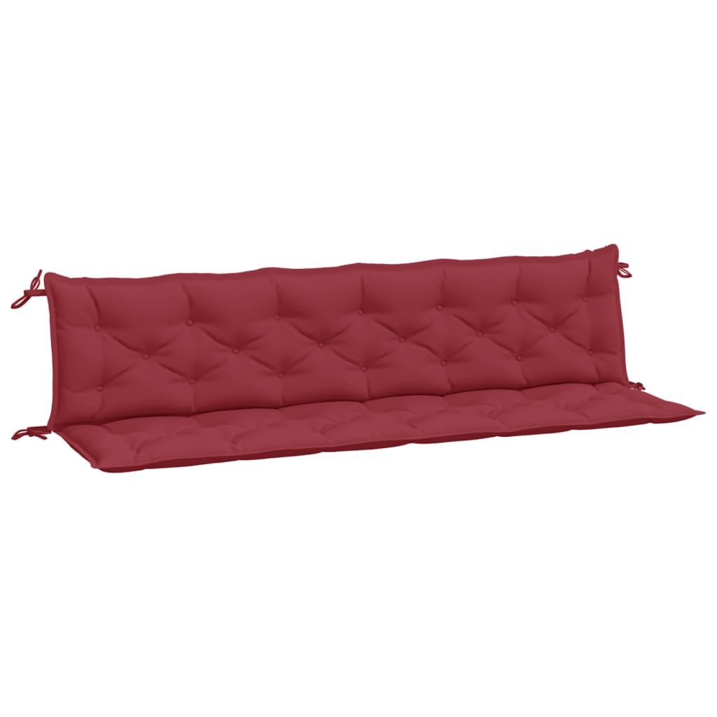 Garden Bench Cushions 2pcs Wine Red 200x50x7cm Oxford Fabric