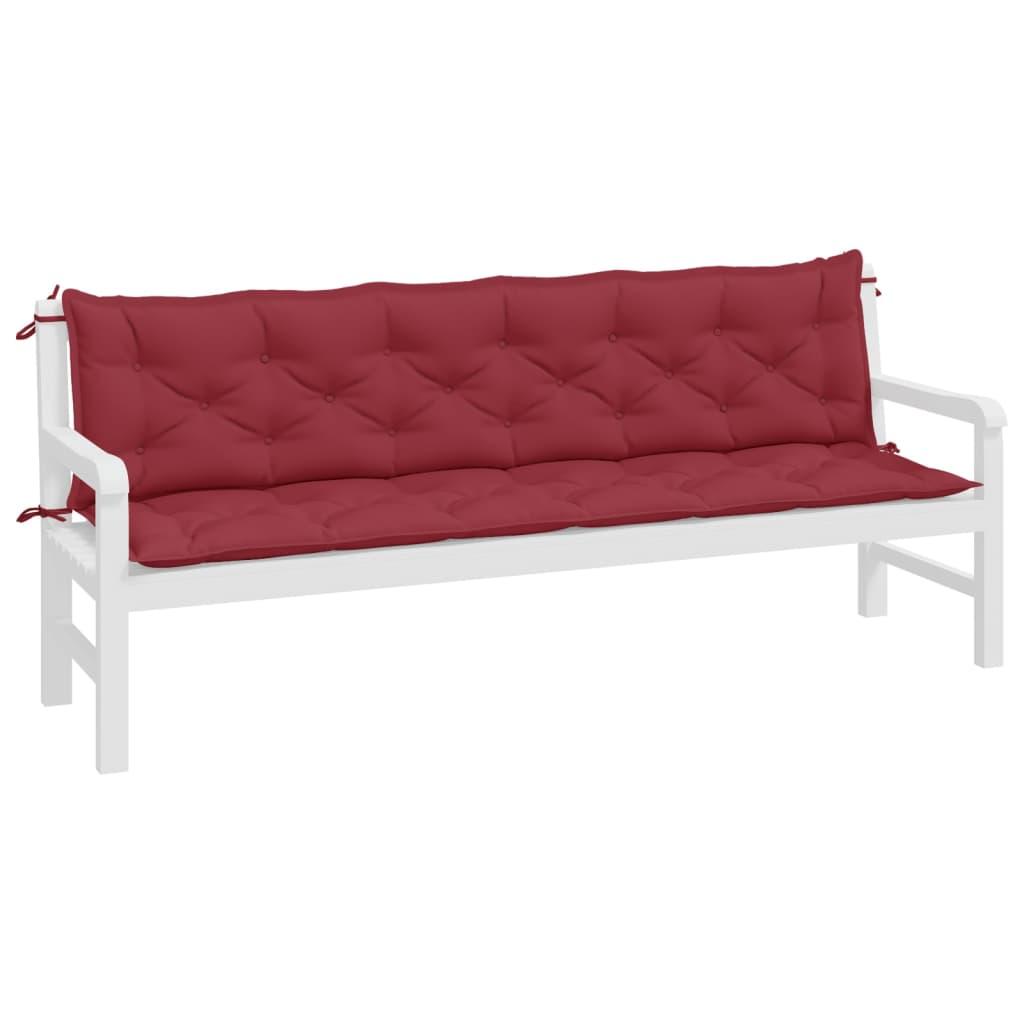 Garden Bench Cushions 2pcs Wine Red 200x50x7cm Oxford Fabric