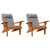 Adirondack Chair Cushions 2 pcs Grey Oxford Fabric