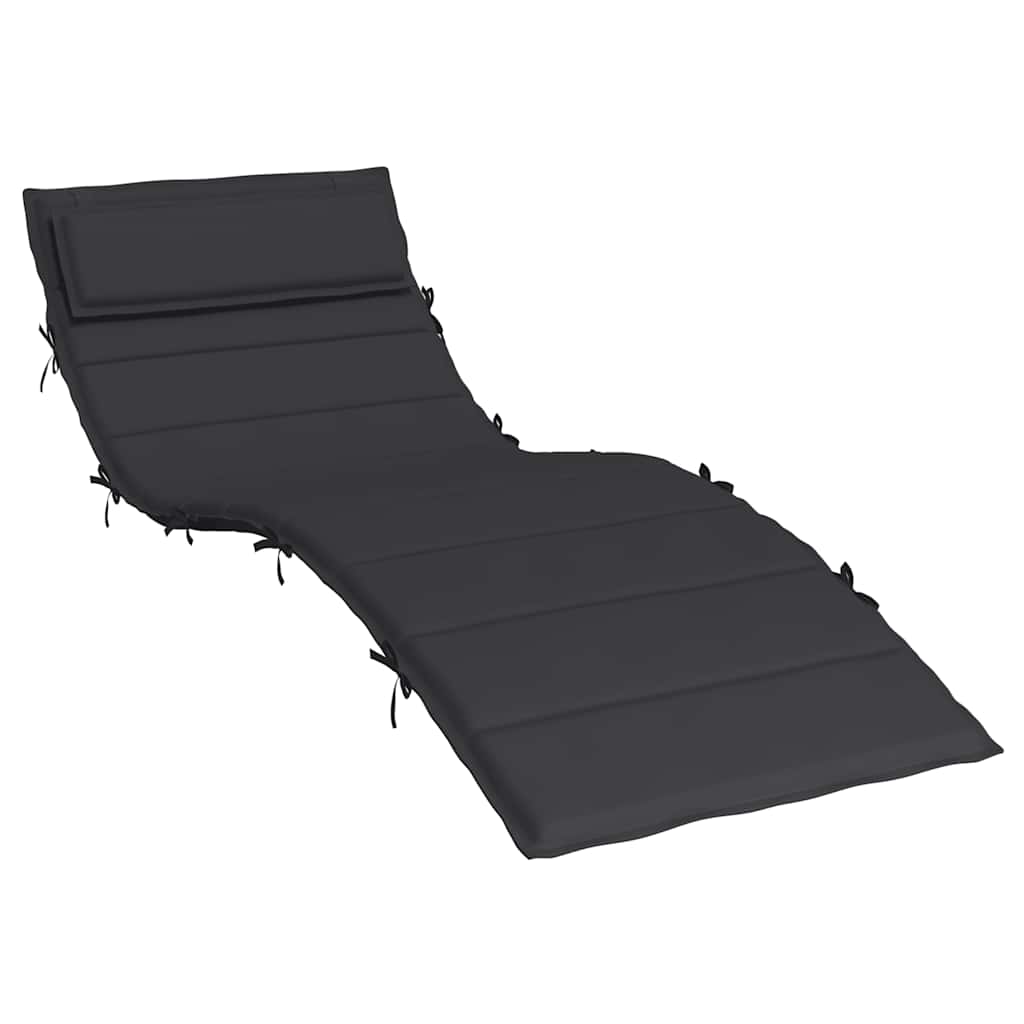 Sun Lounger Cushion Black 180x60x4 cm Oxford Fabric