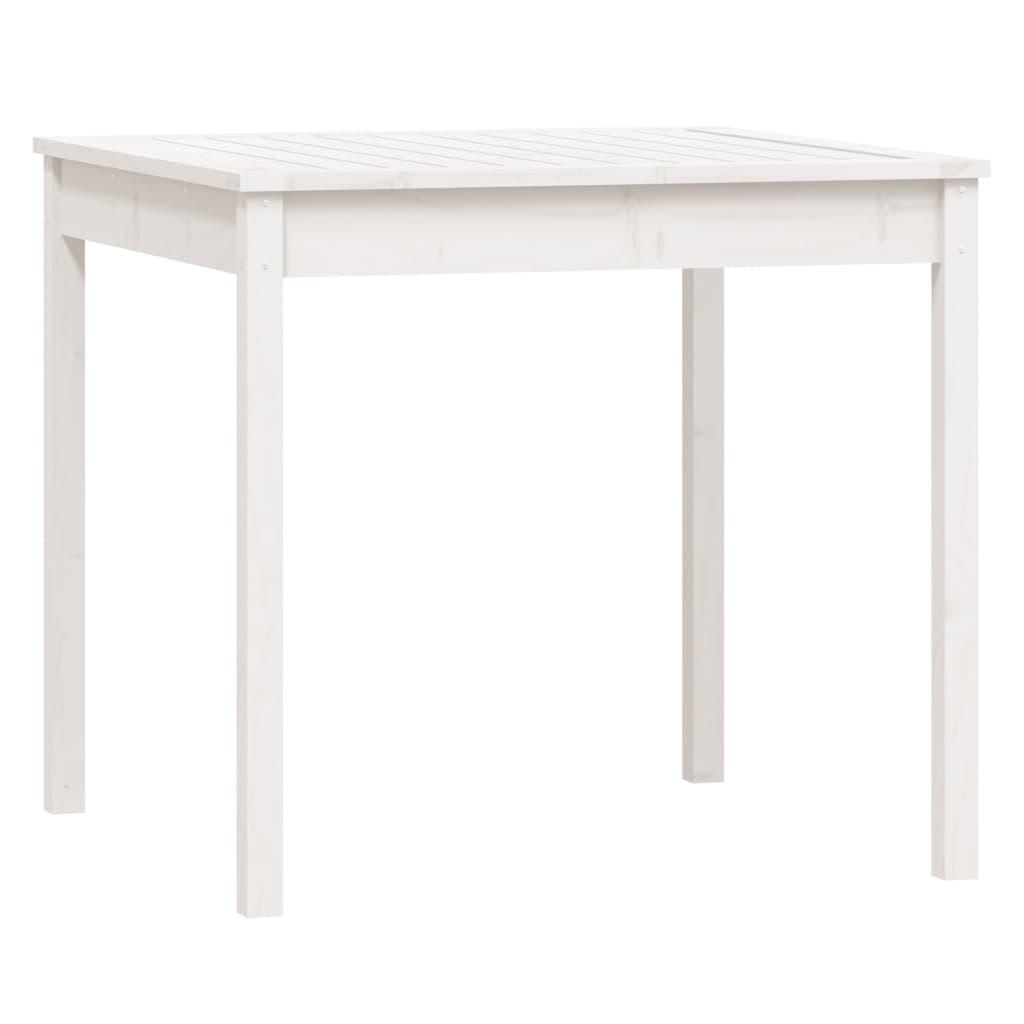 5 Piece Garden Dining Set White Solid Wood Pine