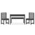 4 Piece Garden Dining Set Grey Solid Wood Pine