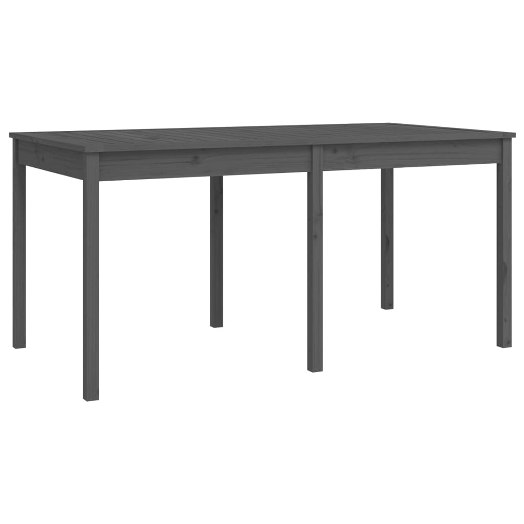 7 Piece Garden Dining Set Grey Solid Wood Pine