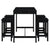 5 Piece Garden Bar Set Black Solid Wood Pine