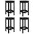 5 Piece Garden Bar Set Black Solid Wood Pine