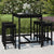 5 Piece Garden Bar Set Black Solid Wood Pine