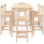 7 Piece Garden Bar Set Solid Wood Pine