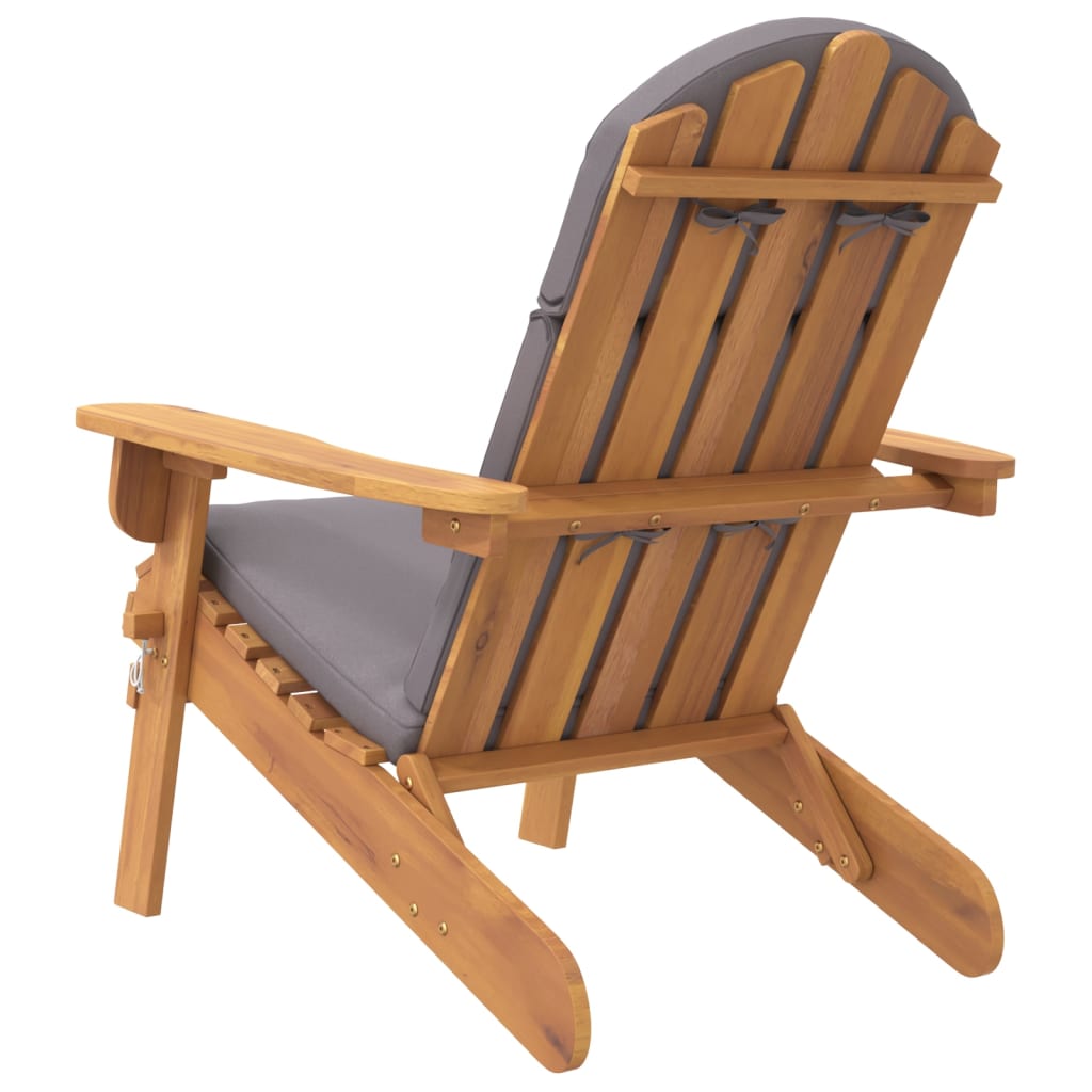 Adirondack Garden Chair with Cushions Solid Wood Acacia