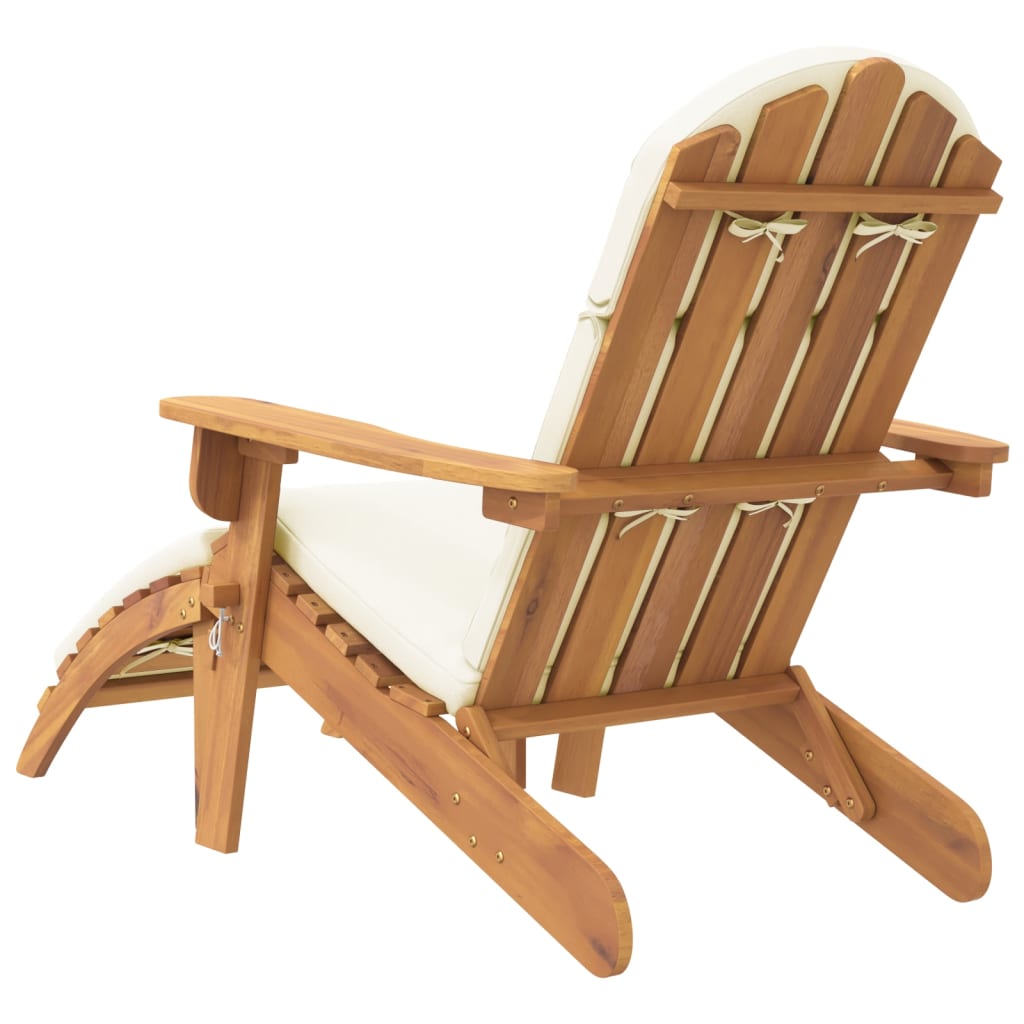 Adirondack Garden Chair with Footrest Solid Wood Acacia