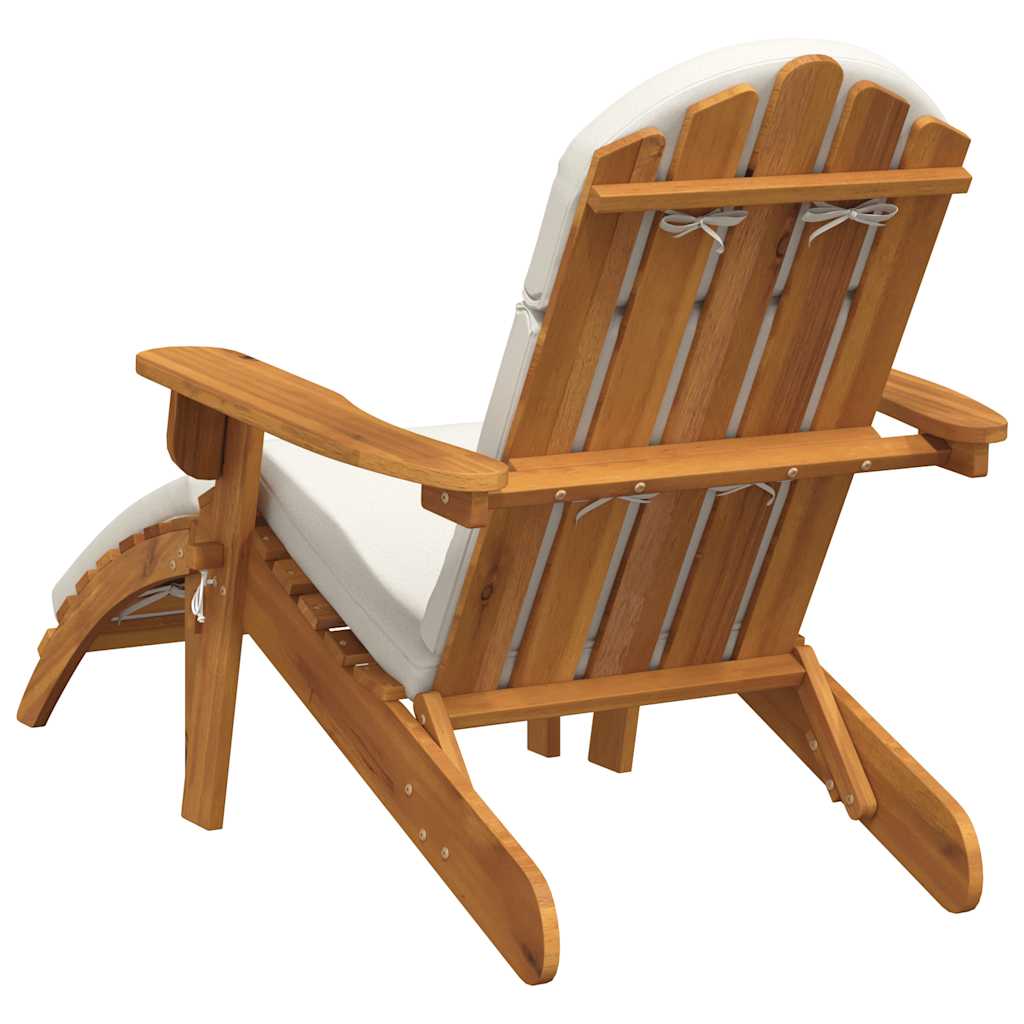 Adirondack Garden Chair with Footrest Solid Wood Acacia