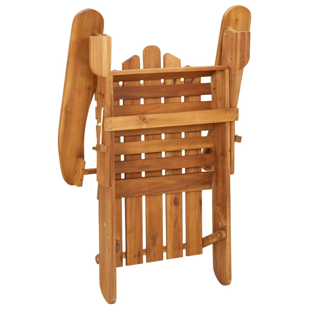 Adirondack Garden Chair with Footrest Solid Wood Acacia