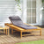 Sun Lounger with Dark Grey Cushion and Pillow Solid Wood Acacia