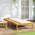 Sun Lounger with Cream White Cushion and Pillow Solid Wood Acacia