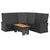 2 Piece Garden Lounge Set with Cushions Black Poly Rattan