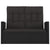 Reclining Garden Bench with Cushions Black 118 cm Poly rattan