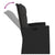 Reclining Garden Bench with Cushions Black 118 cm Poly rattan