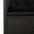 Reclining Garden Bench with Cushions Black 118 cm Poly rattan