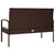 Garden Bench with Cushion Brown 105 cm Poly Rattan