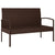 Garden Bench with Cushion Brown 105 cm Poly Rattan