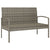 Garden Bench with Cushion Grey 105 cm Poly Rattan