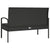 Garden Bench with Cushion Black 105 cm Poly Rattan