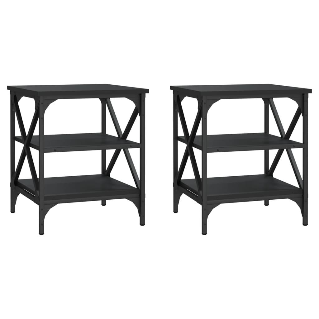 Side Tables 2 pcs Black 40x42x50 cm Engineered Wood